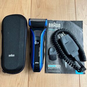 BRAUN ブラウン WaterFlex メンズシェーバー 3枚刃 お風呂剃り可 ブルー WF1s
