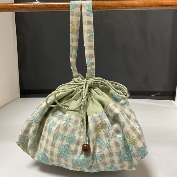 簡単開閉巾着バック ハンドメイド