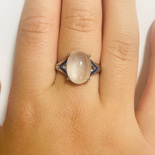ヴィンテージ風 大粒ホワイトクリスタルリング 白水晶 指輪 天然石 リング アクセサリー
