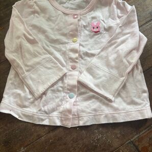 ミキハウス ベビー服 カーディガン ピンク ウサギ 80