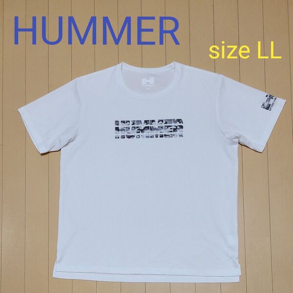 HUMMER ハマー メンズ 半袖 Tシャツ LL ホワイト トレーニング ランニングウェア ウォーキング