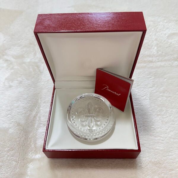 【美品】Baccarat バカラ 百合 ユリ 紋章 ペーパーウエイト オールド