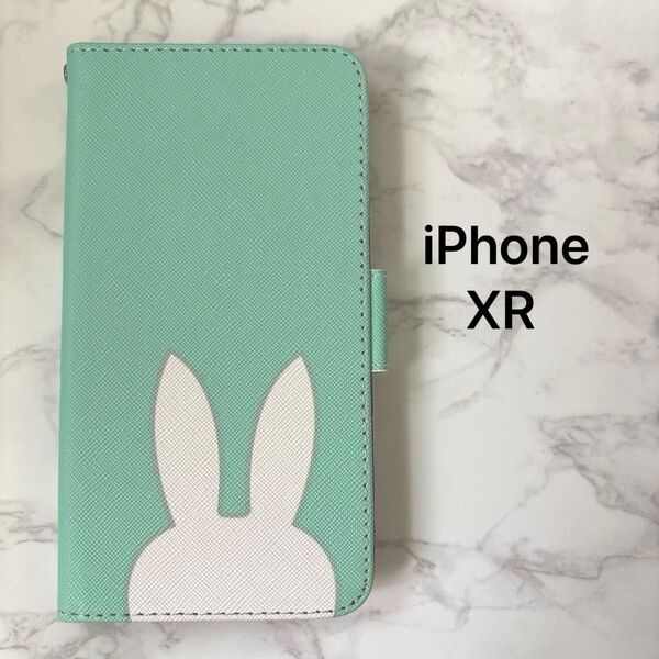 iPhone XR 手帳型ケース 可愛い花柄 可愛いストラップ付き スタンド機能付き マグネット開閉 カード収納 グリーン