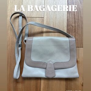 LA BAGAGERIE ラバガジェリー レザー ショルダーバッグ ベージュ