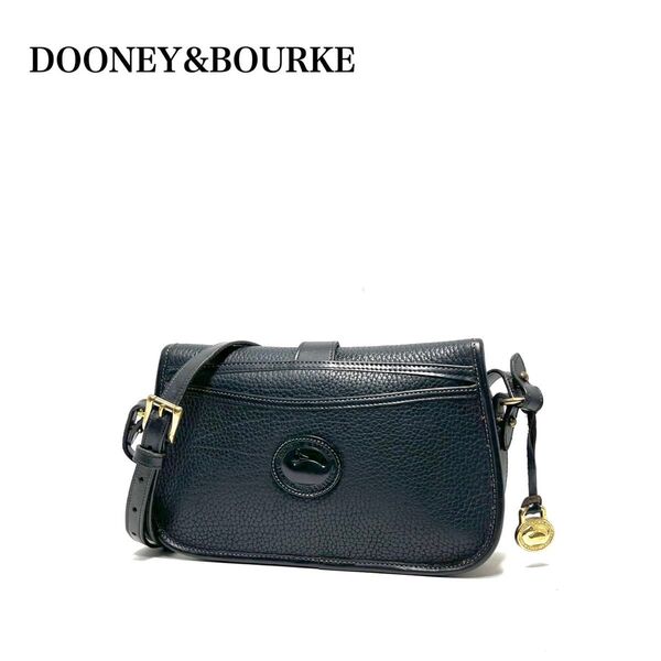 【美品】DOONEY&BOURKE/ドゥーニー&バーク/本革 レザー/ゴールド金具/ロゴチャーム/斜め掛け/ショルダーバッグ