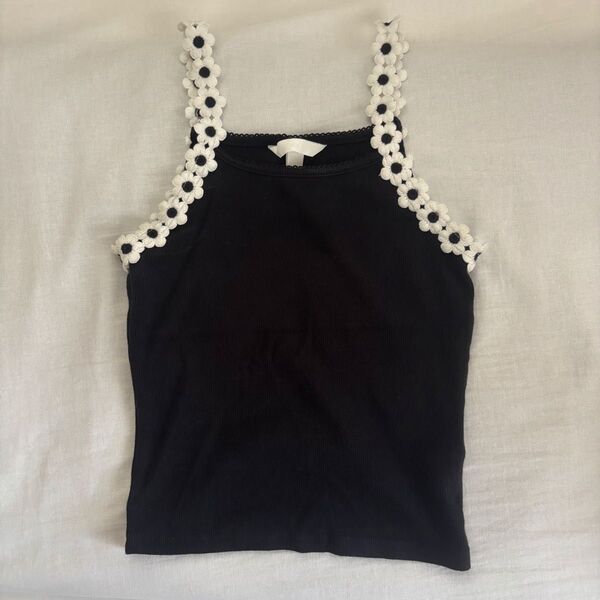 タンクトップ キャミソール ノースリーブ ブラック h&m