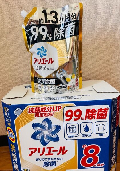 【新品・24時間以内発送】アリエール 洗濯洗剤 液体タイプ 除菌成分プラス 詰め替え 1,000g × 6個セット