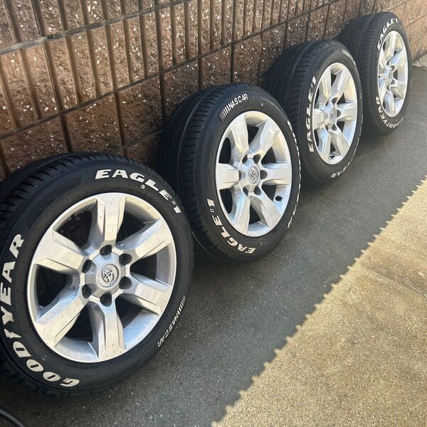 トヨタ 150系プラド中期純正ホイール4本 ハイエース流用に 215/60R17C 7.5J インセット25 送料無料