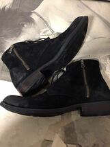 正規 LOUNGE LIZARD side zip boots ラウンジリザード サイドジップ レースアップブーツ ブラック size3★_画像5