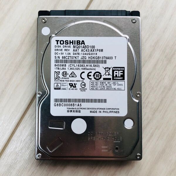 中古2.5インチ sata HDD 1TB