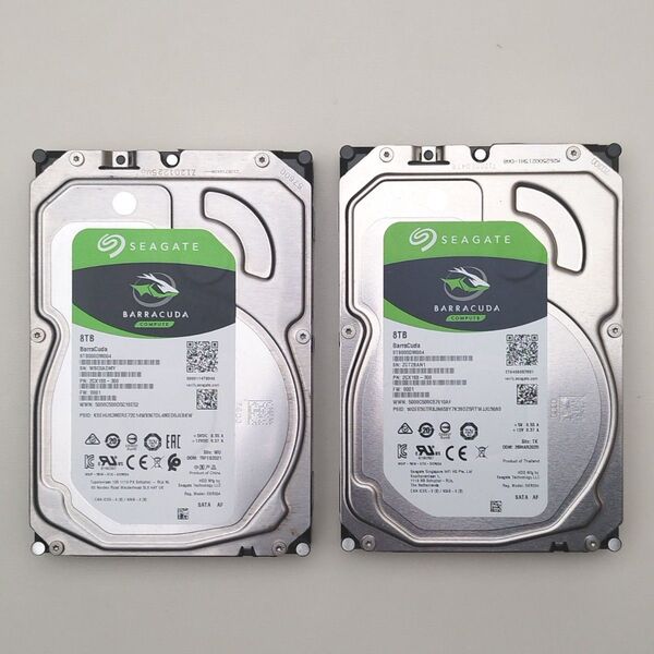 2台セット 8TB Seagate ST8000DM004 CrystalDiskInfo正常判定 シーゲート シーゲイト