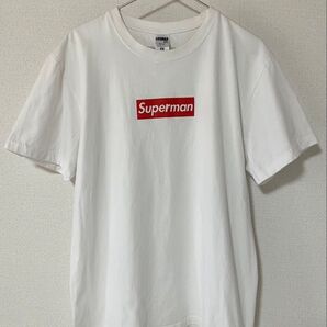 ◆superman tシャツ XL ボックスロゴ シュプリームパロディ