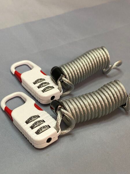 自転車用 携帯カギ ホワイト 2個セット 新品
