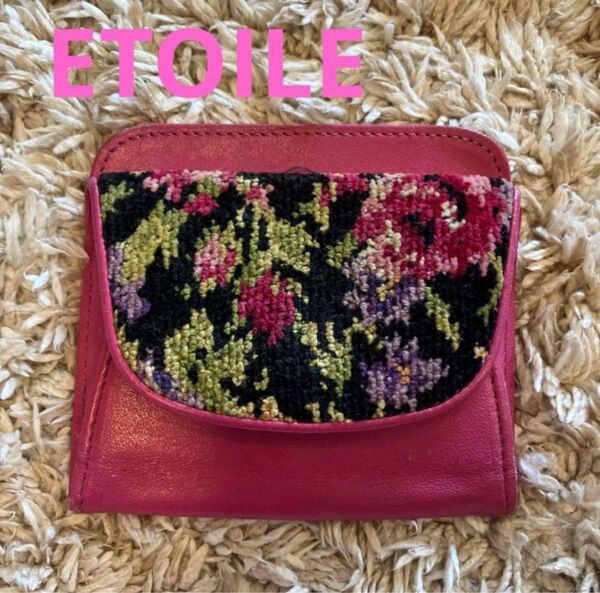 【期間限定出品】ETOILE 花柄刺繍 コインケース ピンク 小銭入れ 財布