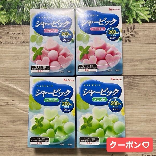 ハウス House シャービック いちご味 メロン味 各2箱づつ 計4箱 シャーベットの素