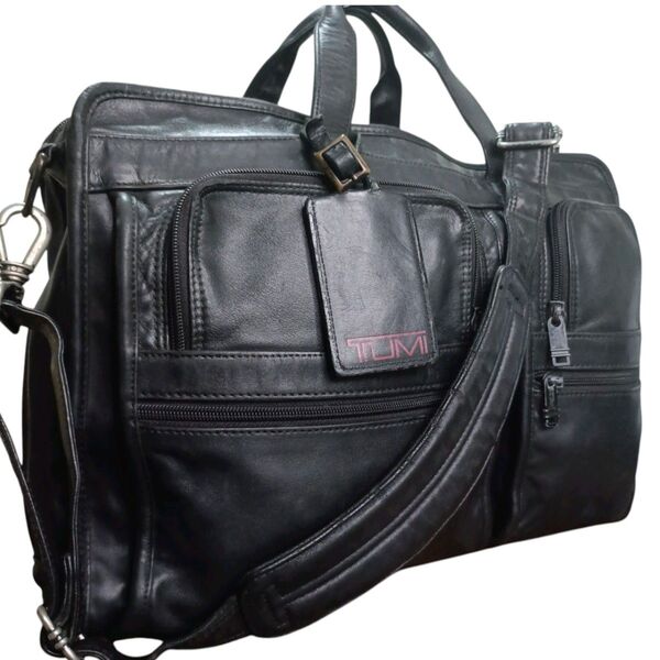 TUMI トゥミ オールレザー 2way ブリーフケース ビジネスバッグ ショルダーバッグ 書類カバン ショルダーバッグ 黒