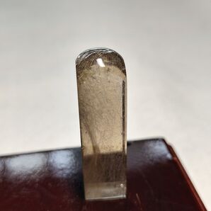 天然石スモーキークォーツ金針水晶 印材御守りにも