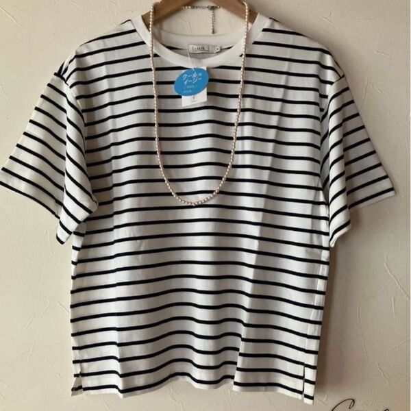 ボーダーtシャツ アースミュージックエコロジー シンプルtシャツ クルーネック ボーダー