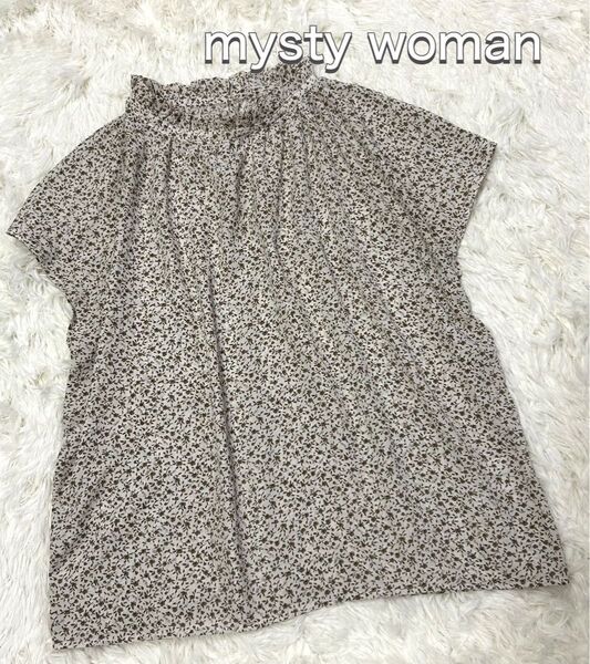 mysty woman 花柄ブラウス フレンチスリーブ プルオーバー 半袖