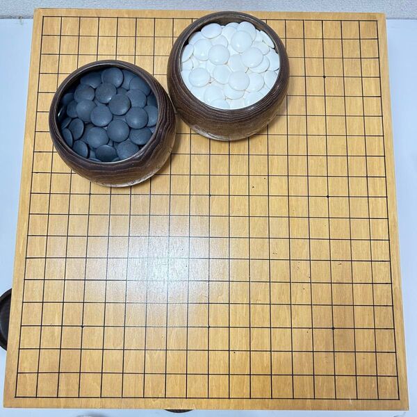 木製囲碁盤と碁石セット