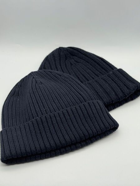 UNIQLO ニット帽 2個セット ユニクロ ニットキャップ ネイビー ヒートテック 帽子