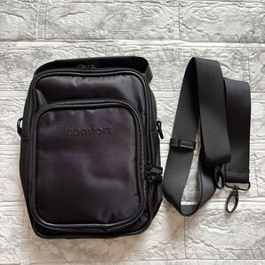 ミニショルダーバッグ 縦型ナイロン製 カード収納付き ミニバッグ 3way 黒 斜め掛け 男女兼用 旅行 お出かけ ブラック