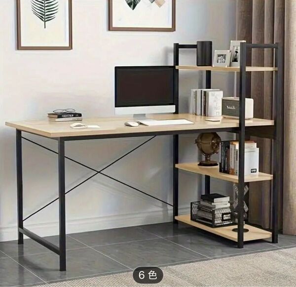 新品未使用 パソコンデスク ラック付きデスク テーブル 勉強机 デスクテーブル