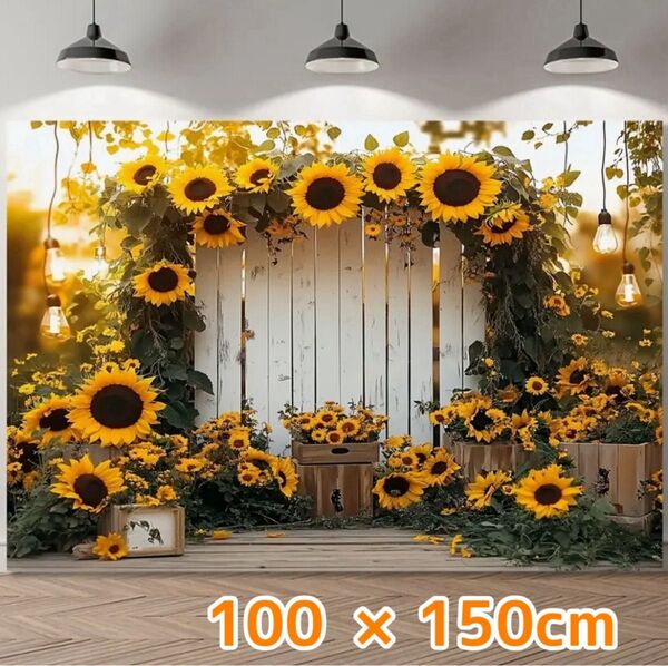 タペストリー 背景布 装飾 おうちフォト ひまわり 夏 インテリア 100×150cm