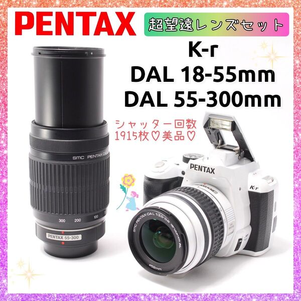 ★即購入1000円OFF★美品★ ペンタックス PENTAX K-r 超望遠レンズ Wズームキット DAL 55-300mm