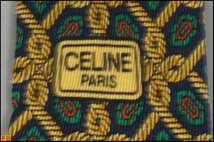 yx09 CELINE セリーヌ シルクネクタイ 総柄 スペイン製_画像6