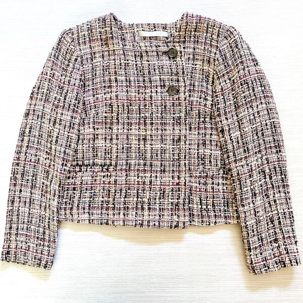セオリーリュクス ツイード ジャケット ノーカラー ELLEY REVIVAL 38