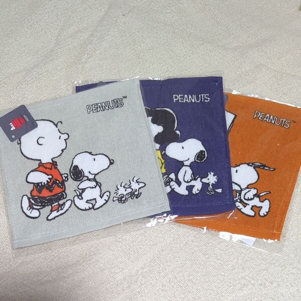 【3枚セット】PEANUTS スヌーピーハンカチタオル