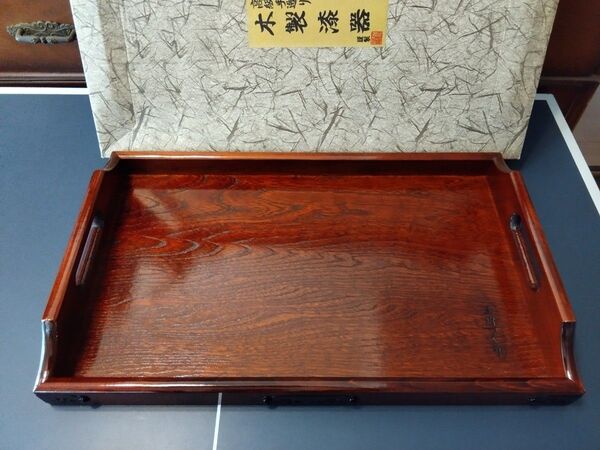 木製漆塗り お盆 トレー