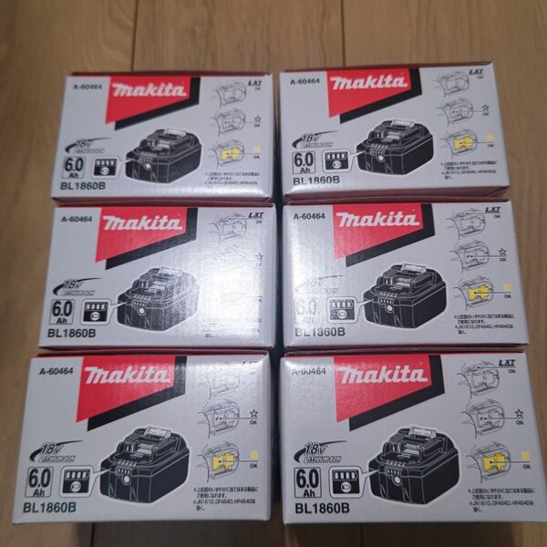 箱付き 新品未使用 6個セット マキタ BL1860B 18V makita バッテリー 純正 電動工具 リチウムイオン 正規