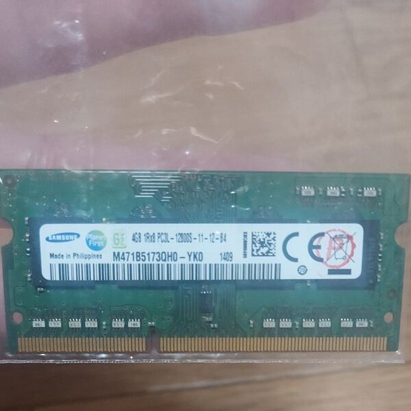 4GBメモリ PC3L-12800S SAMSUNG ノート用