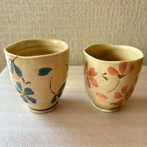 TO-EN 湯呑み 湯飲み 和食器 ペア 陶磁器 桜