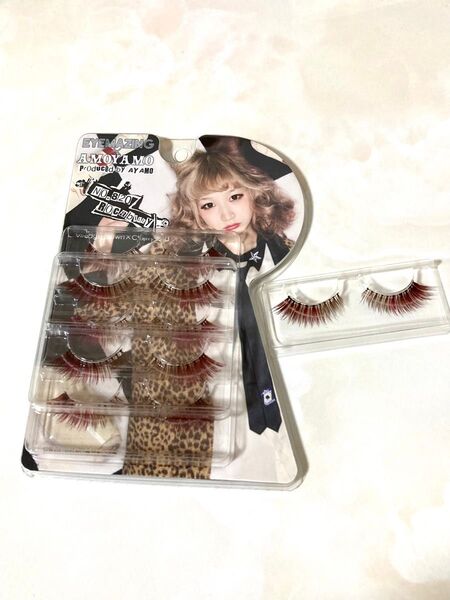 EYEMAZING AMOYAMO つけまつげ No.820 ブラウン レッド 赤 つけま アイメイジング