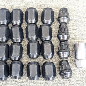 ロックナット ホイールナットセット M12×P1.5 21HEX ブラック ナット 20個(16個+4個)テーパー座 全長31mm