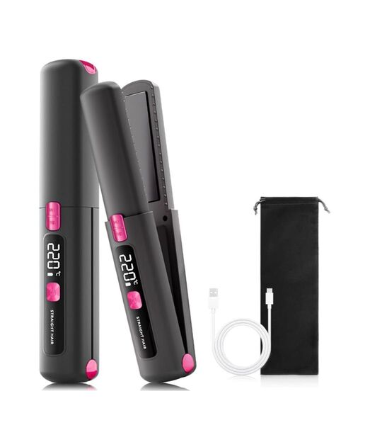 【新品】2wayカール ストレート ミニストレートヘアアイロン コードレスヘアアイロン 前髪 usb充電式 ヘアアイロン