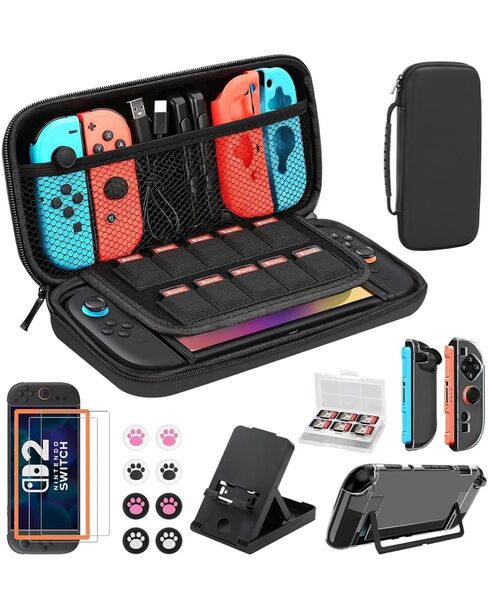 【新品】Switch2 6in1 収納 ケース 保護フィルム カバー ドック対応