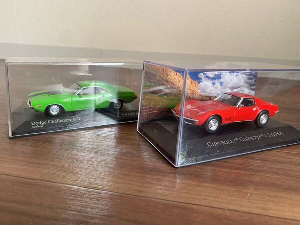 1/43ミニカー アメ車 1970年ダッジ チャレンジャーR/T、1968年 C3コルベット