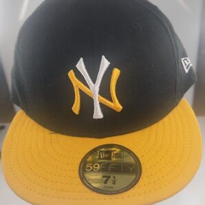 ニューエラ キャップ 59FIFTY ヤンキース new era USA製 青タグ 90s 7 1/2