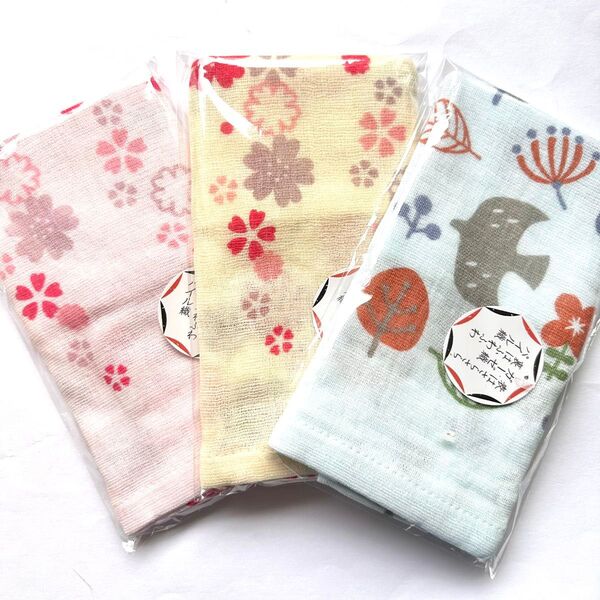 新品 タオル まとめ売り 花柄 表はさらさらガーゼ織 裏にはふわふわパイル織