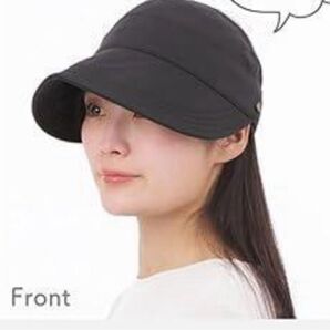 LINOR 帽子 キャップ サンバイザー 黒 ブラック 夏 熱中症対策 日よけ