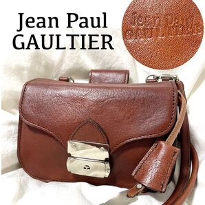 希少【Jean Paul GAULTIER】本革 ミニショルダーバッグ 鍵付き