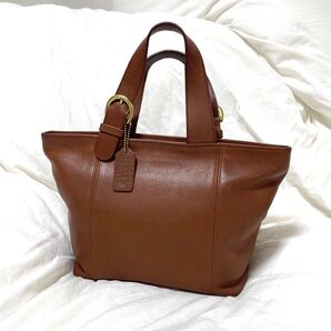 良品【OLD COACH】グラブタンレザー ハンドバッグ 茶 B7M-4133