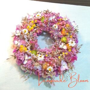 Lemonade Bloom ピンキー花かんざしリース