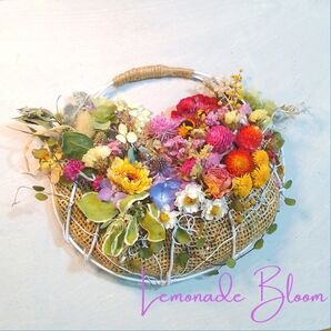Lemonade Bloom フラワーバスケットワイヤーリース
