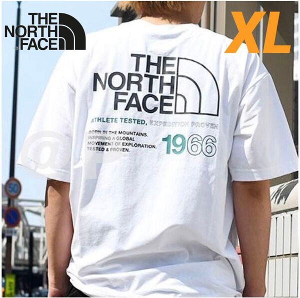 XL 新品 ノースフェイス ワイドシルエット Tシャツ 66 Logo 白 ホワイト