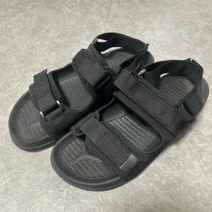 約27cm メンズ スポーツサンダル アウトドア ブラック 黒 夏 ビーチサンダル マジックテープ